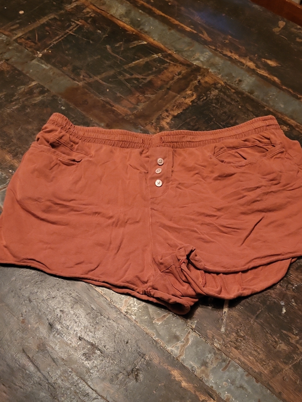 aerie Rust Lounge Button-Front Pajama Shorts